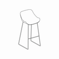 BL1P24H - bar stool - sledge base 510x480mm Height: Chair:1050mm Seat:770mm