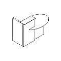 compact reception desk LOL10 1550x870mm