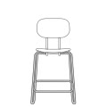 tabouret haut N1N04H 545x560mm Height: Chair:1000mm Seat:655mm