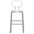 high stool N1N05H 545x560mm Height: Chair:1185mm Seat:830mm