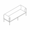 sofa low backed Three-seater 2032x718mm