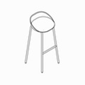 Hocker Kunststoff TE01H 500x430mm Height: Chair:960mm Seat:840mm
