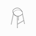 taburete alto de plástico TE11H 500x430mm Height: Chair:770mm Seat:650mm