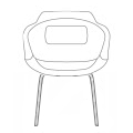 silla con base metálica UFP16 600x600mm