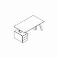 desk with height adjustment V07LR 1972x1000mm