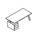 executive desk with pedestal V08L 2000x1000mm