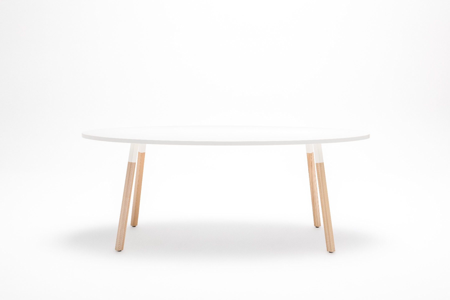 Conference table with wooden legs