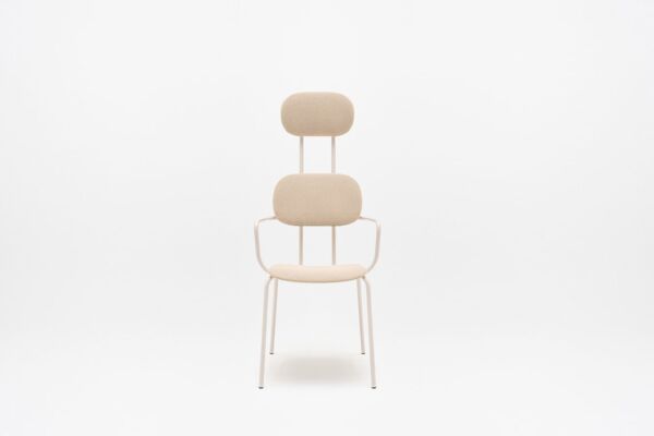 New School upholstered chair with headrest 4-legged base