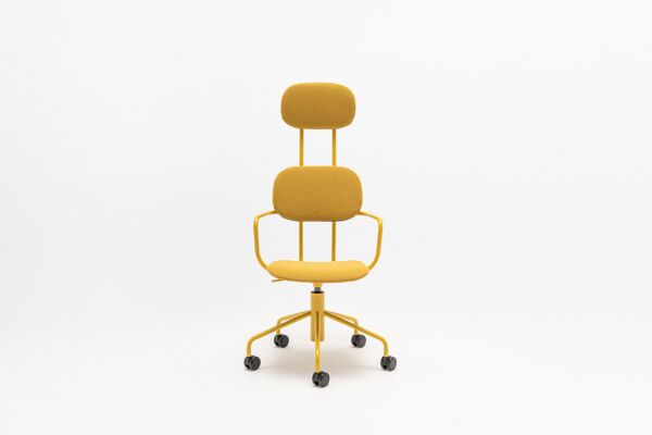 New School upholstered chair with headrest with height adjustment