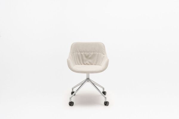 Baltic Soft Duo chair polished aluminium base
