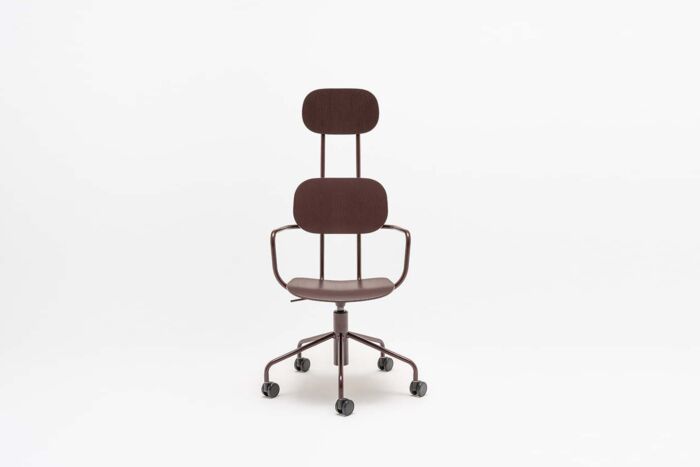 New School - plywood chair with headrest with height adjustment