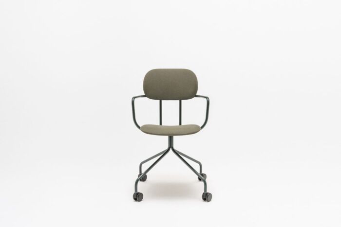 New School - upholstered chair fixed base with castors