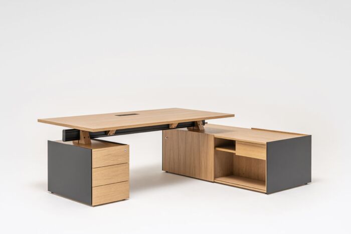 Viga - executive desk with storage and pedestal