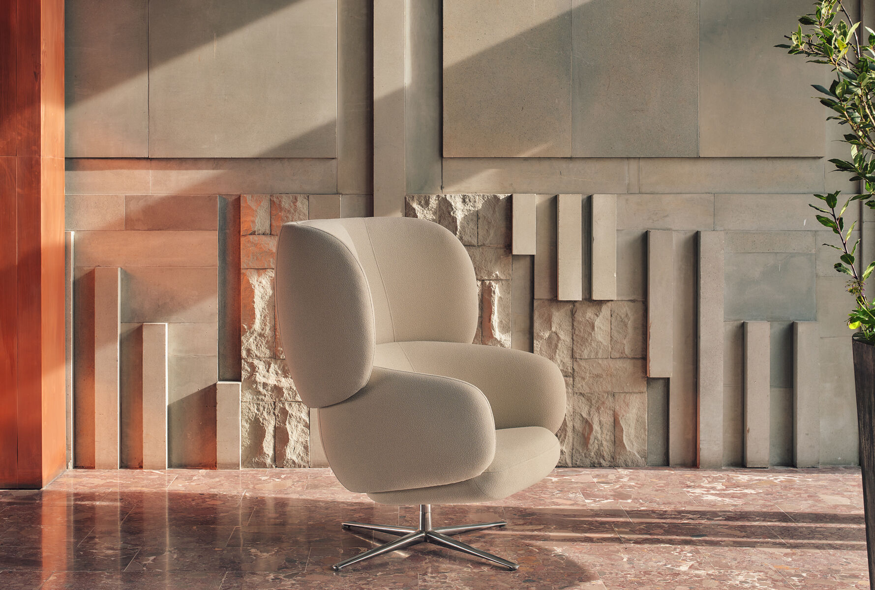 armchair with headrest swivel base Grand Grace