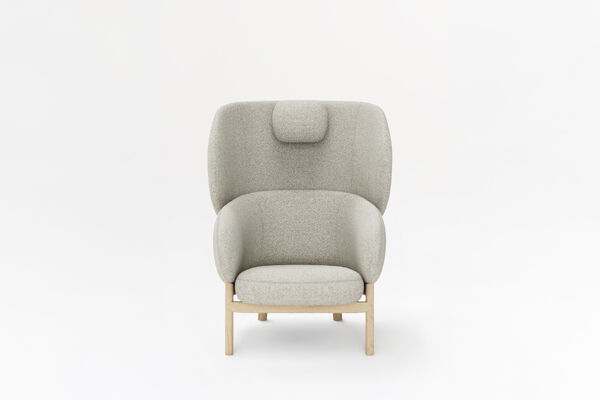 armchair with headrest wooden base Grace 2