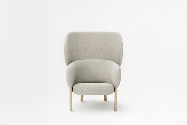 armchair with headrest wooden base Grace 2