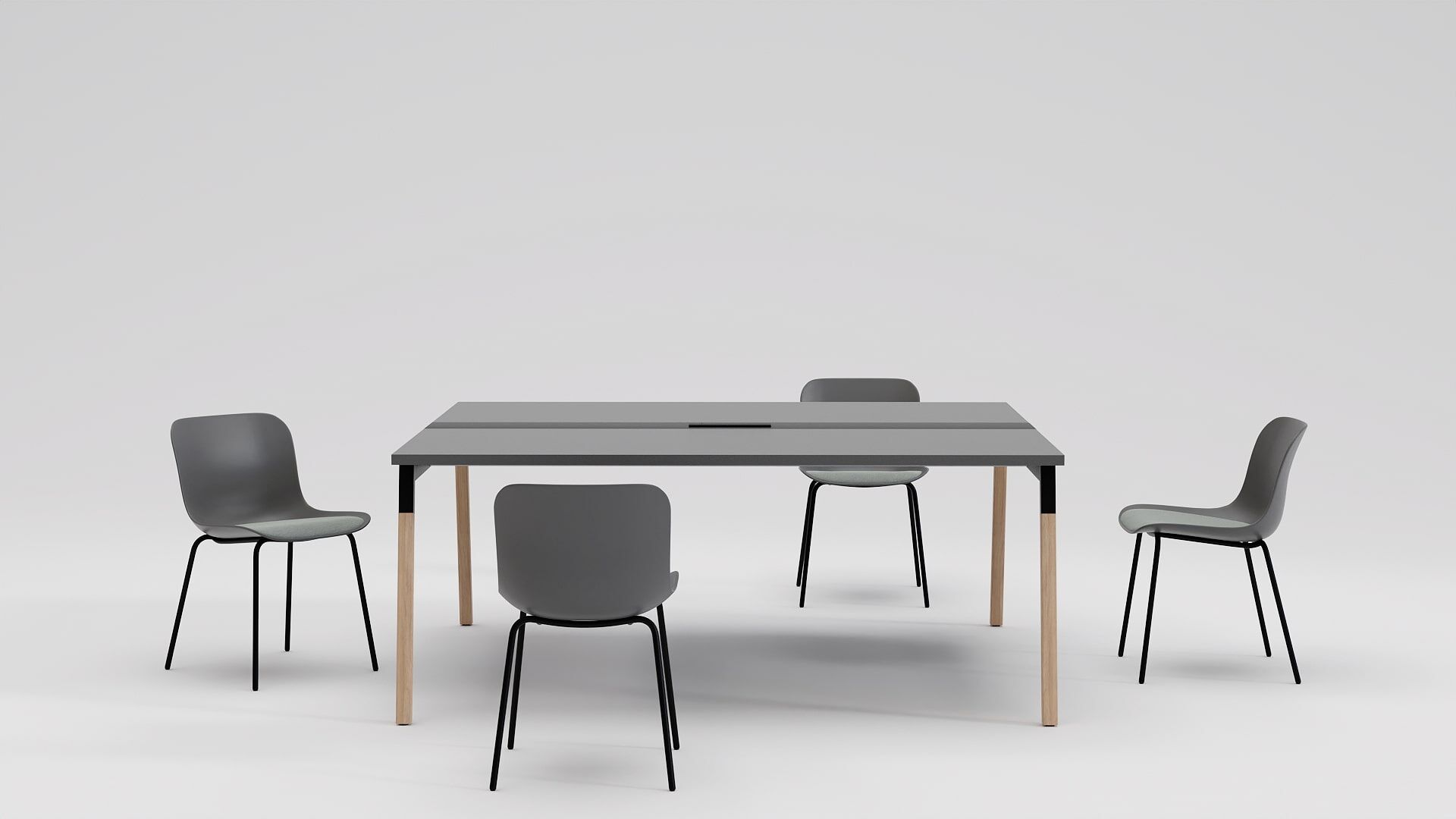 tavolo da riunione con gambe in legno Ogi W