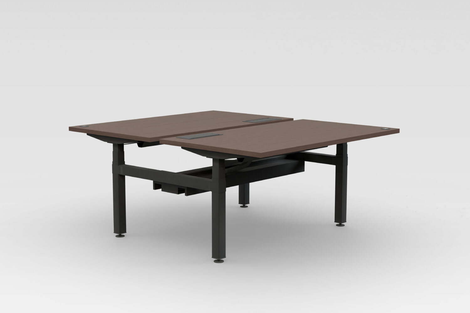 bench desk with electric height adjustment  Ogi Drive Bench with common cable tray
