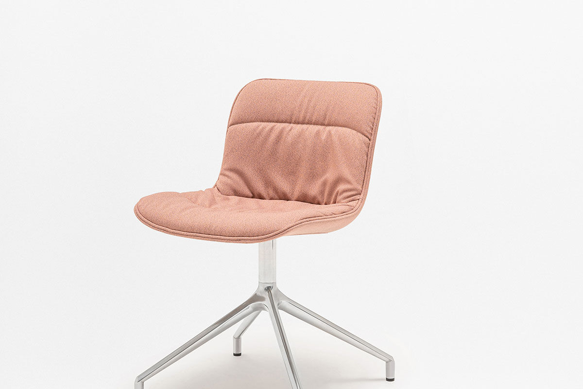 chair polished aluminium base Baltic 2 Soft Duo
