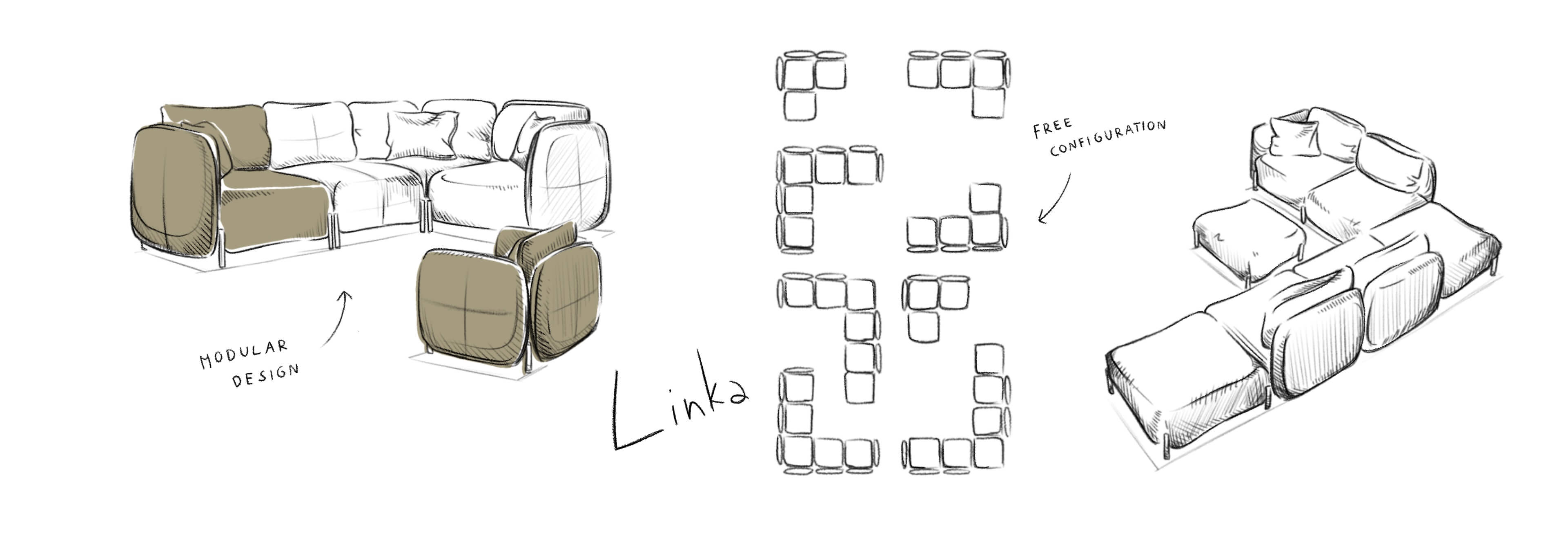 Illustration showing the key product features of the Linka