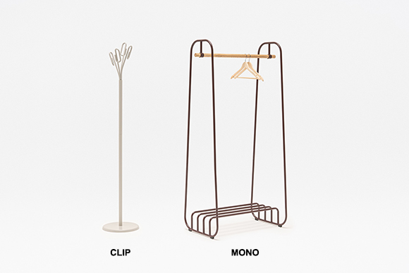 New products: Clip & Mono coat racks and Ismo with a rocking base.