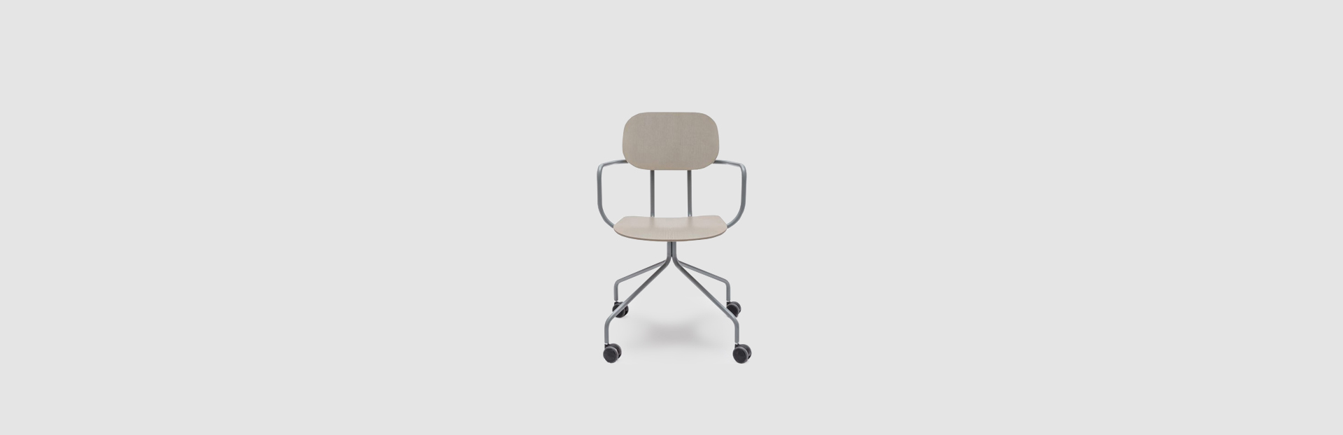 plywood chair fixed base with castors New School