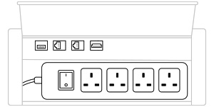 Mediabox M04H UK (4x230V, 2xRJ45, 1xUSB, 1xHDMI) x 1