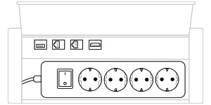 Mediabox M04H Schuko (4x230V, 2xRJ45, 1xUSB, 1xHDMI) x 1