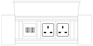 Mediabox M06H UK (2x230V, 1xUSB, 1xHDMI) x 1