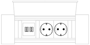 Mediabox M06H Schuko (2x230V, 1xUSB, 1xHDMI) x 2