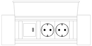 Mediabox M06 Schuko (2x230V, 1xUSB) x 1