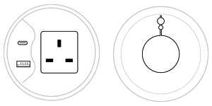 Mediabox M071 UK (1x230V, 1xUSB A charger, 1xUSB C charger) + PK81