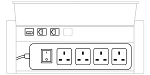 Mediaport M14 UK (4x230V, 2xRJ45, 1xUSB) x 1