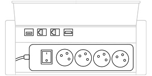 Mediabox M14H EU (4x230V, 2xRJ45, 1xUSB, 1xHDMI) x 1