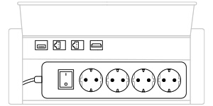 Mediabox M14H Schuko (4x230V, 2xRJ45, 1xUSB, 1xHDMI) x 1