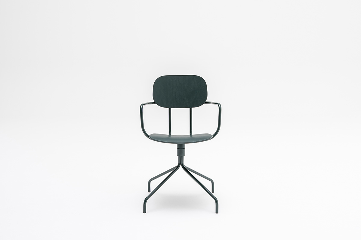 New School sedia in legno multistrato, con base girevole