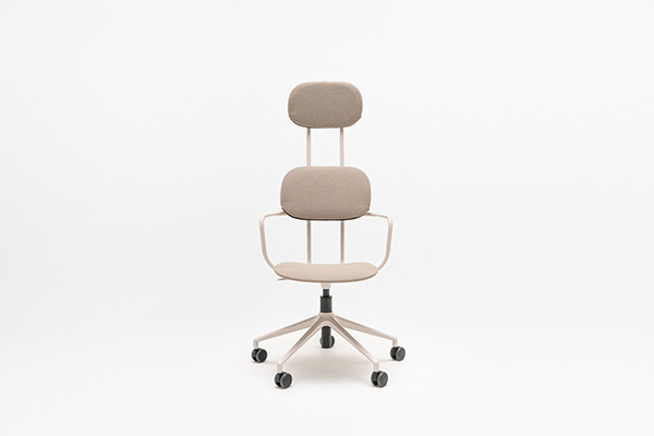 New School upholstered chair with headrest with height adjustment