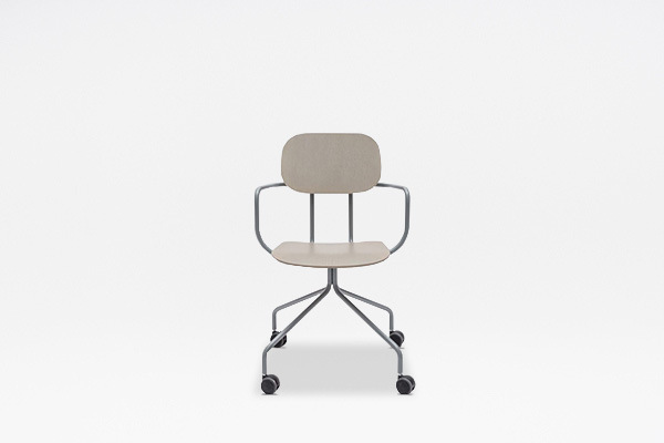 New School plywood chair fixed base with castors