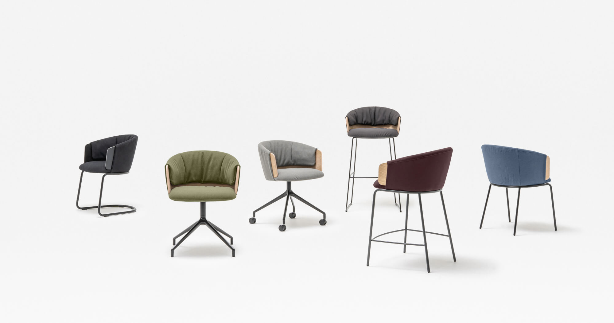 Collar conference chairs and high stools