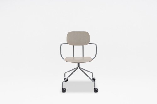 New School plywood chair fixed base with castors