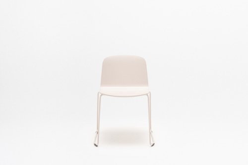 Nud plywood chair with a sled base