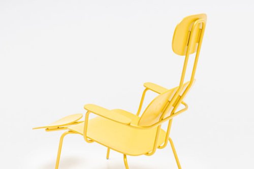 New School Lounge - Berkenhouten fauteuil met hoofdsteun