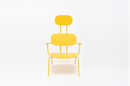 New School Lounge poltrona con poggiatesta in legno multistrato
