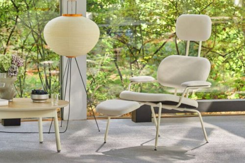 New School Lounge - gepolsterter Sessel mit Kopfstütze