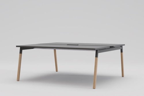Ogi W - table de conférence avec pieds en bois