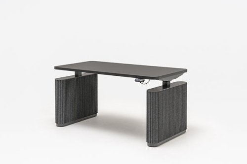 Ogi Drive electrically adjustable desk with felt panels