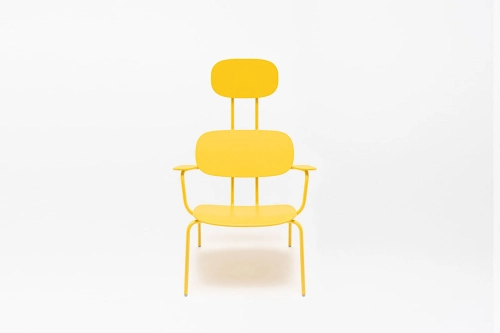 New School Lounge poltrona con poggiatesta in legno multistrato