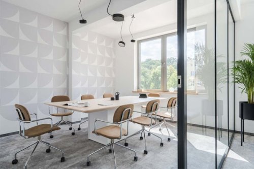 New School - Gestoffeerde stoel met vaste basis op wielen