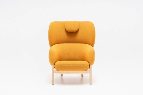 Grand Grace armchair with headrest wooden base