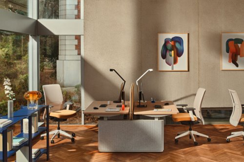 Ogi Drive Bench - scrivania bench regolabile elettricamente con pannelli in feltro PET